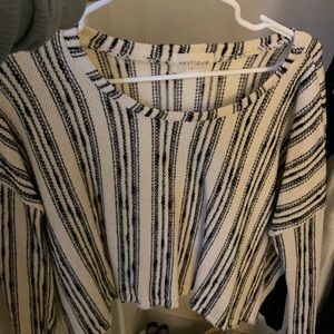 striped black and white sweater from the boutique vestique!